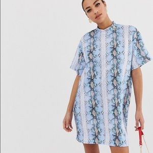 Missguided snakeskin T-shirt dress
